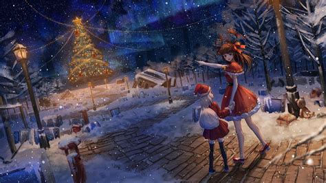 anime holiday wallpaper|christmas anime wallpaper 4k.